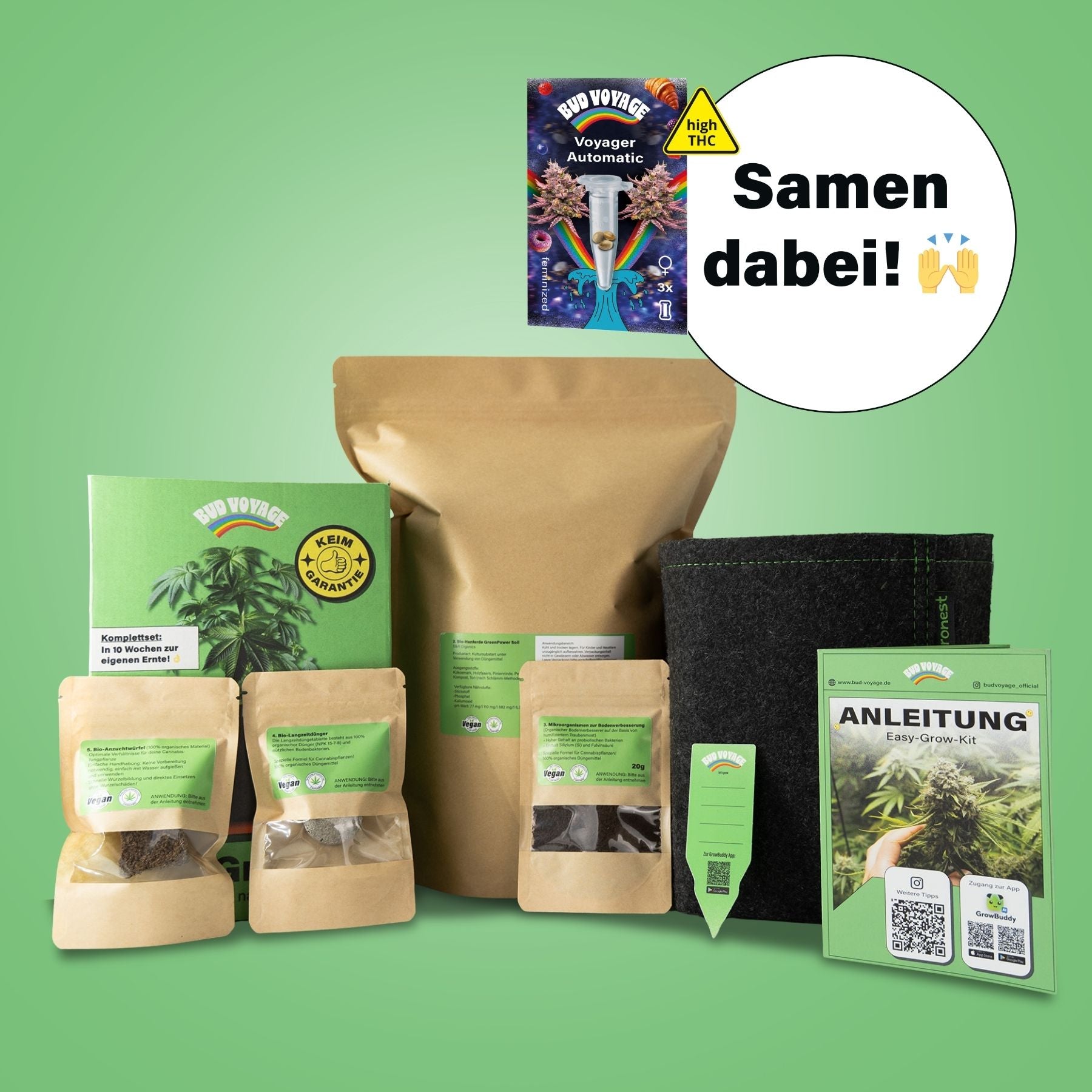 Easy-Growkit BudVoyage INKL. SAMEN - komplettes Growset speziell für Automatics - perfekt für Anfänger!