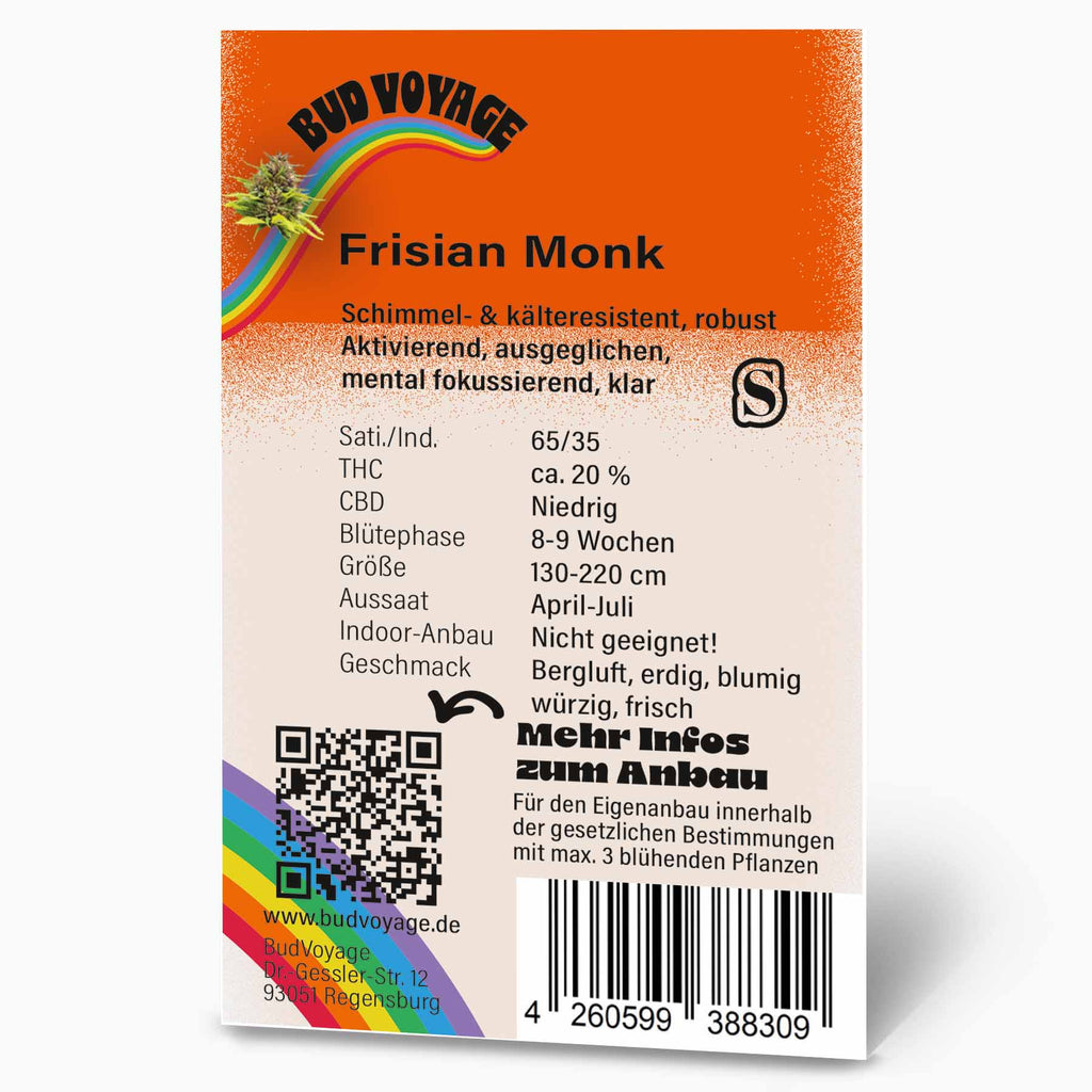 Hanfsamen Frisian Monk Regular von BudVoyage - LIMITIERT (Schimmel-& kälteresistent, ausgeglichen)